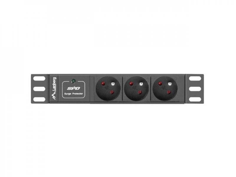 Контакт за шкаф Lanberg power distribution unit (PDU) 10"1U 16A 3X 230V PL 2M, blackна ниска цена с бърза доставка - BestPC.BG
