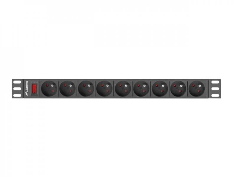 Контакт за шкаф Lanberg power distribution unit (PDU) 19"1U 16A 9 SOCKETS 3M, blackна ниска цена с бърза доставка - BestPC.BG