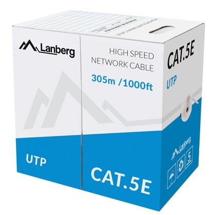 Lanberg LAN cable UTP CAT.5E 305m stranded CCA, greyна ниска цена с бърза доставка - BestPC.BG