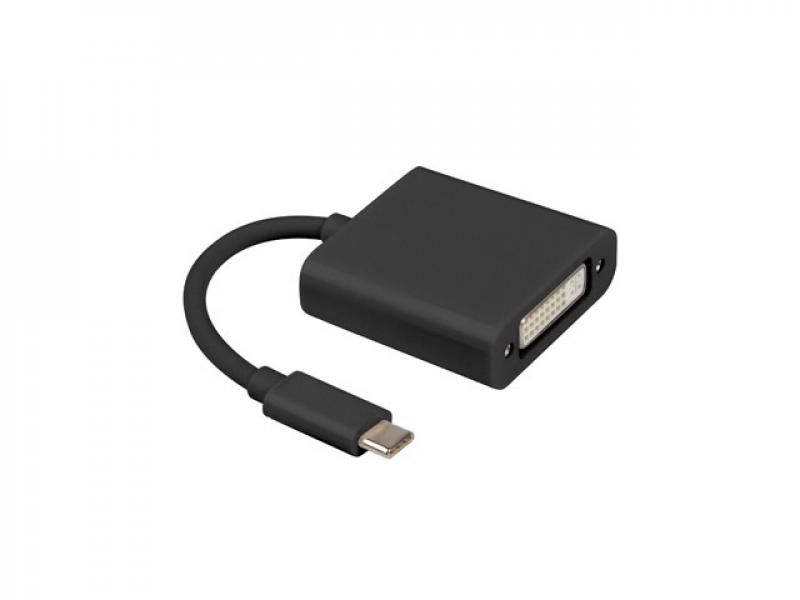 Кабел/адаптер Lanberg adapter USB type-c (m) -- DVI-I (f) (24+5), blackна ниска цена с бърза доставка - BestPC.BG