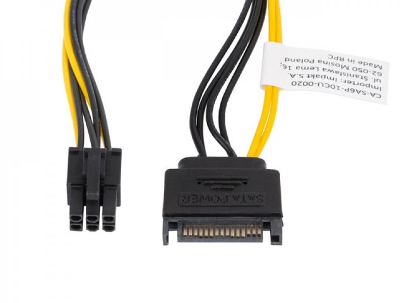 Кабел/адаптер Lanberg SATA (m) -- PCI express (m) 6 pin, cable 20cmна ниска цена с бърза доставка - BestPC.BG