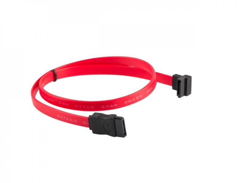 Кабел/адаптер Lanberg SATA DATA III (6GB-S) F-F cable 50cm metal clips angled, redна ниска цена с бърза доставка - BestPC.BG
