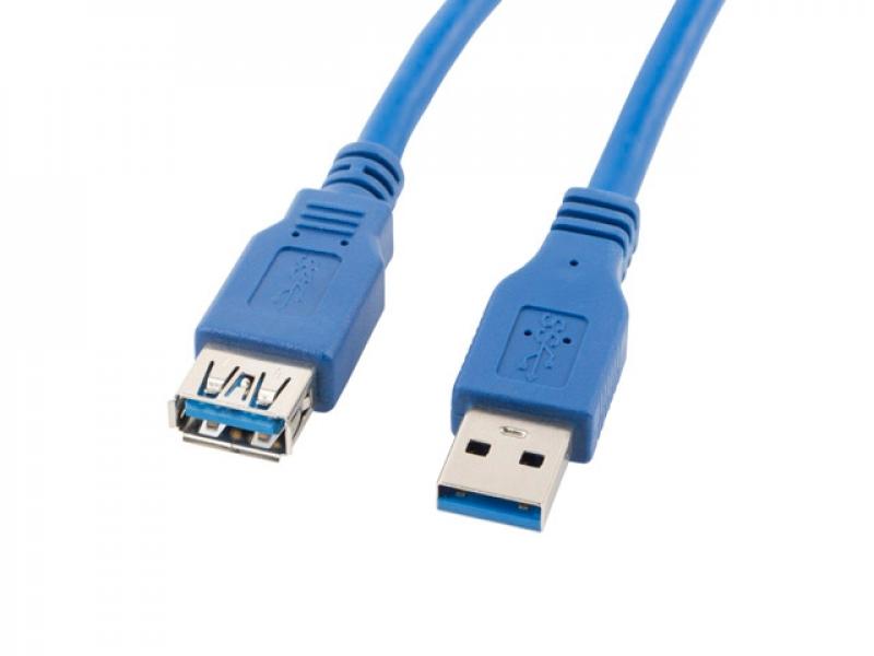 Кабел/адаптер Lanberg extension cable USB 3.0 AM-AF, 3m, blueна ниска цена с бърза доставка - BestPC.BG