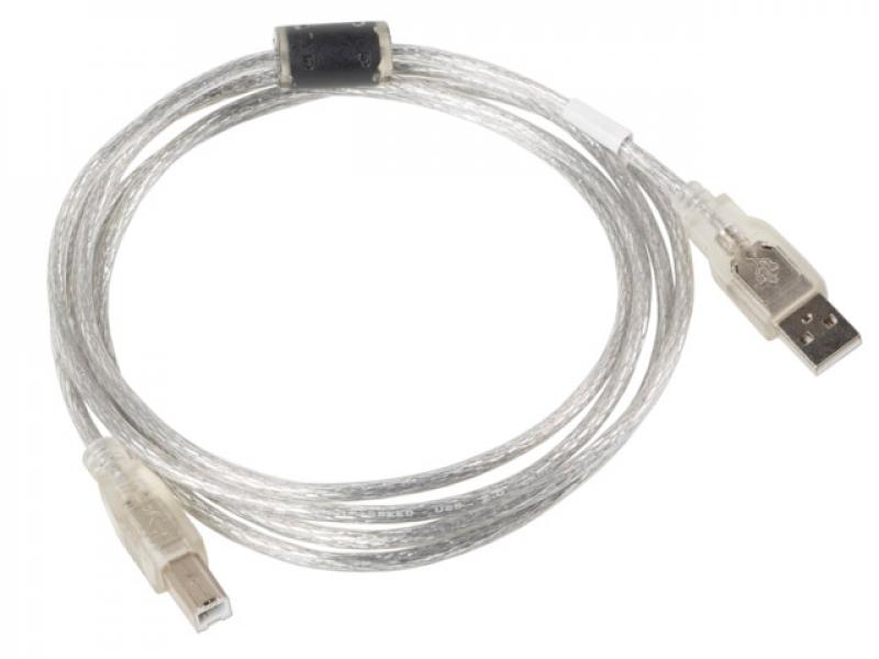Кабел/адаптер Lanberg USB-A (M) -- USB-B (M) 2.0 cable 1.8m, transparent ferriteна ниска цена с бърза доставка - BestPC.BG
