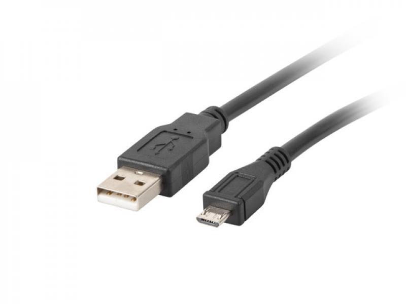 Кабел/адаптер Lanberg USB MICRO-B (M)  --  USB-A (M) 2.0 cable, 1m, blackна ниска цена с бърза доставка - BestPC.BG