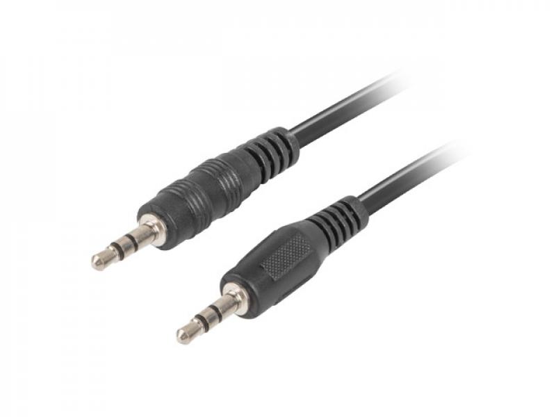 Кабел/адаптер Lanberg mini jack 3.5mm M-M 3 pin cable 1.2m, blackна ниска цена с бърза доставка - BestPC.BG