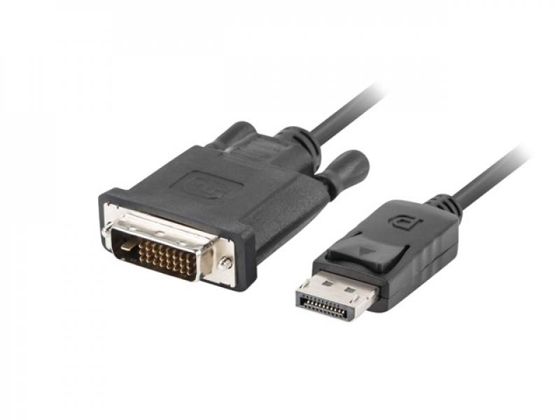 Кабел/адаптер Lanberg display port (M) V1.2 -- DVI-D (M) (24+1) cable 1.8m, dual link, blackна ниска цена с бърза доставка