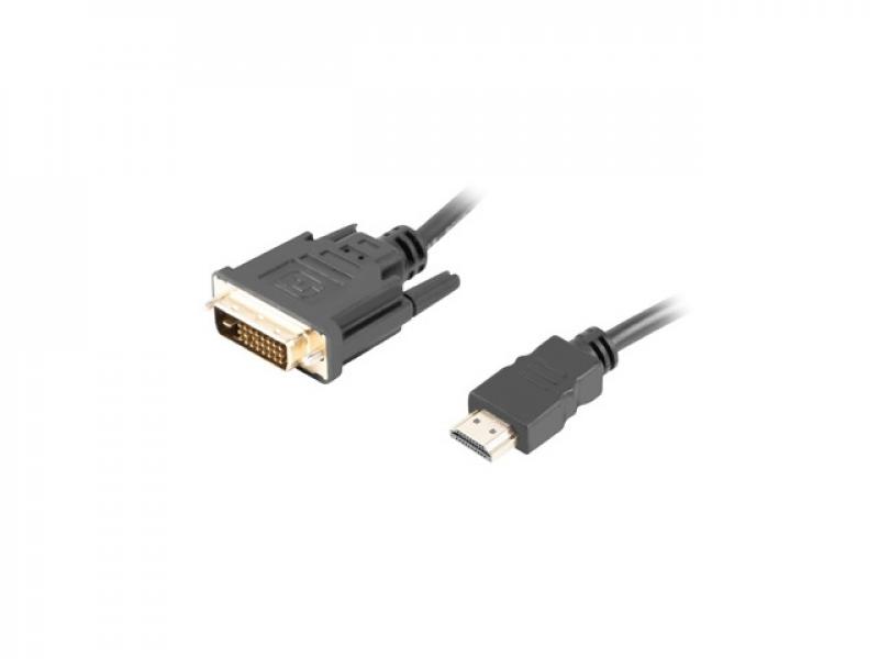 Кабел/адаптер Lanberg HDMI (M) -- DVI-D (M) (24+1) cable 1.8m, dual link, with gold-plated 4K connectorsна ниска цена с бърза доставка - BestPC.BG