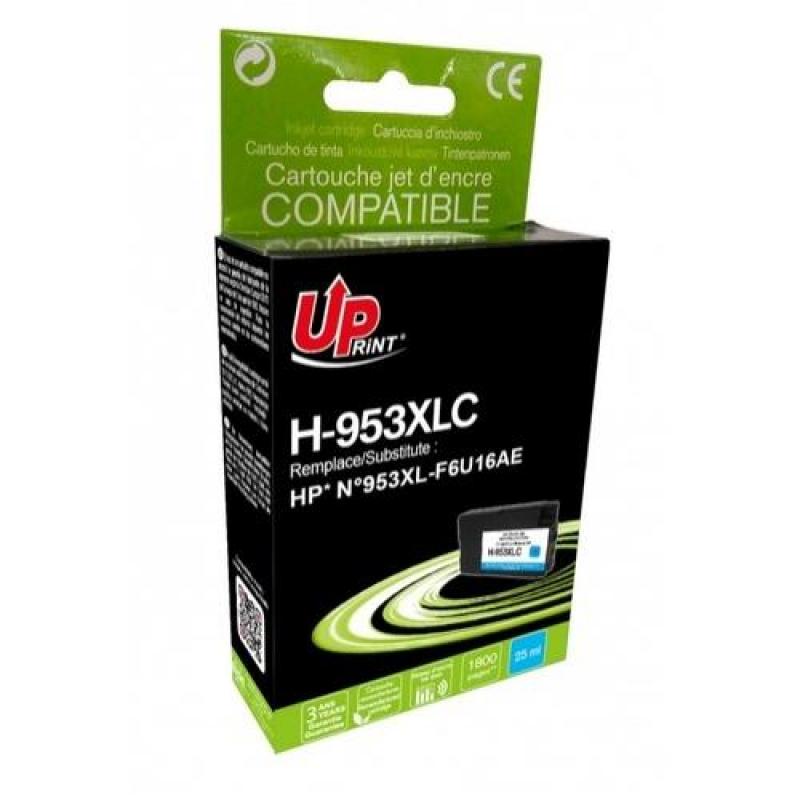 Касета с мастило Мастилница UPRINT F6U16AE, HP 953XL, OfficeJet Pro 8210-8710-7720, 25 ml, Cyanна ниска цена с бърза доставка - BestPC.BG