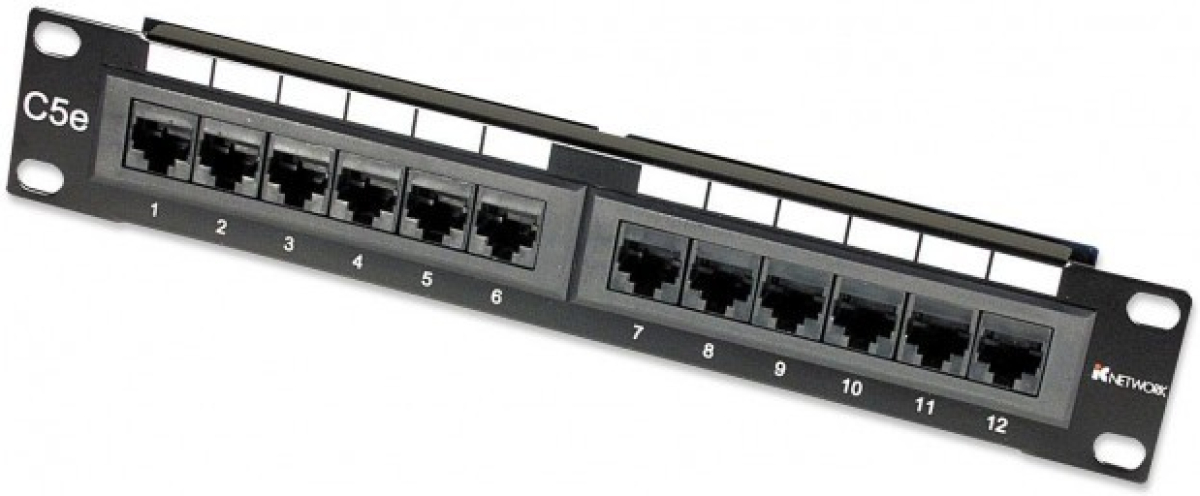 Пач панел UTP cat. 5e, 12 порта за 10 инчов шкаф, зареденна ниска цена с бърза доставка - BestPC.BG