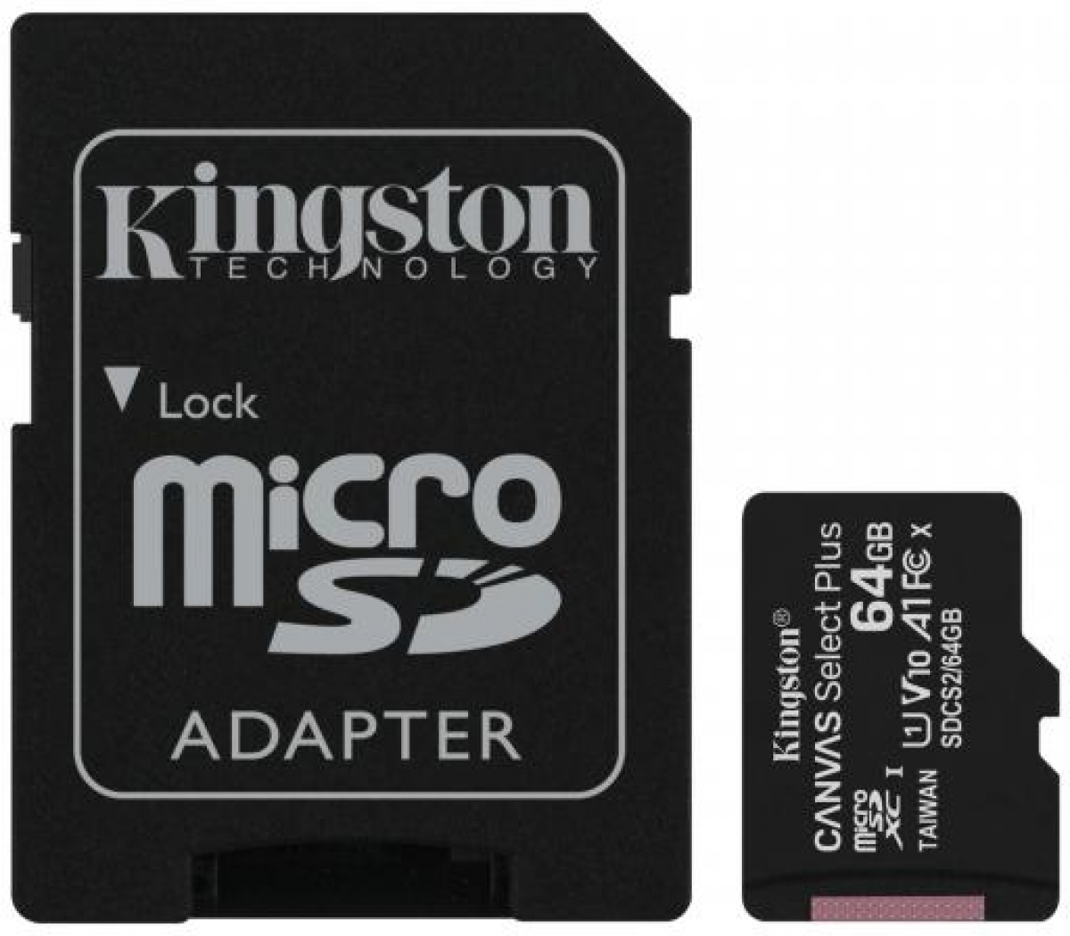 Kingston Canvas Select Plus microSDXC 64GB, Class 10 UHS-I, с адаптер в комплектана ниска цена с бърза доставка - BestPC.BG