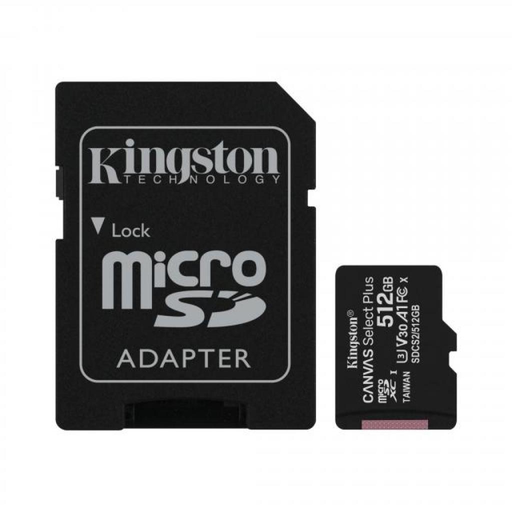 Kingston Canvas Select Plus microSDHC 512GB, Class 10 UHS-Iна ниска цена с бърза доставка - BestPC.BG