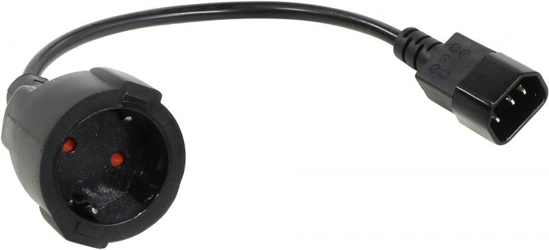 Аксесоар за UPS VCom Cable Power Ext IEC 320 C14 - SCHUKO F 0.2m 16A Black - CE002-CU1.5mm-0.2mна ниска цена с бърза доставка - BestPC.BG