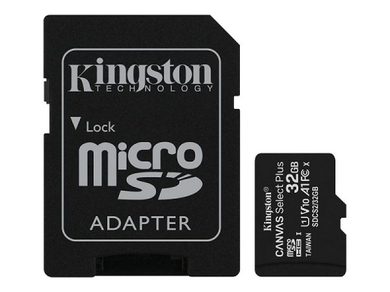 KINGSTON 32GB Micro SD HC Card Class 10 Canvas Select Plus, с адаптер, SDCS2-32GBна ниска цена с бърза доставка - BestPC.BG