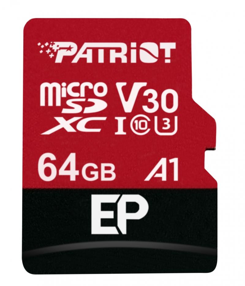Patriot EP Series 64GB micro SDXC V30на ниска цена с бърза доставка - BestPC.BG