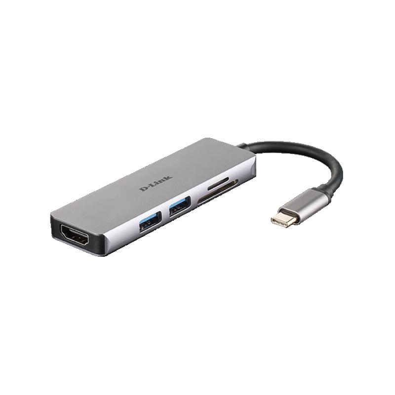 USB Хъб D-Link 5-in-1 USB-C Hub with HDMI and SD-microSD Card Readerна ниска цена с бърза доставка - BestPC.BG