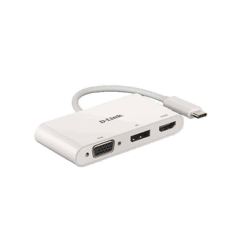 USB Хъб D-Link 3-in-1 USB-C to HDMI-VGA-DisplayPort Adapterна ниска цена с бърза доставка - BestPC.BG