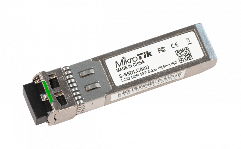 SFP Модул Оптичен модул MikroTik S-55DLC80D, 1.25G SFP, SM, 80km, 1550nm, LC, DDMна ниска цена с бърза доставка - BestPC.BG