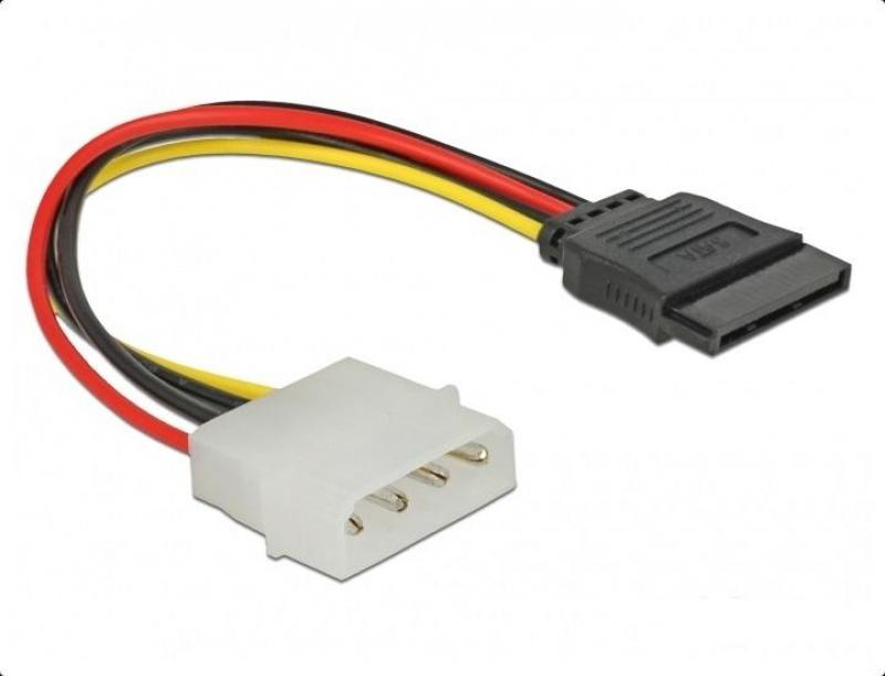 Кабел DeLock Molex 4 pin към SATA 15 pin, 12 cmна ниска цена с бърза доставка - BestPC.BG