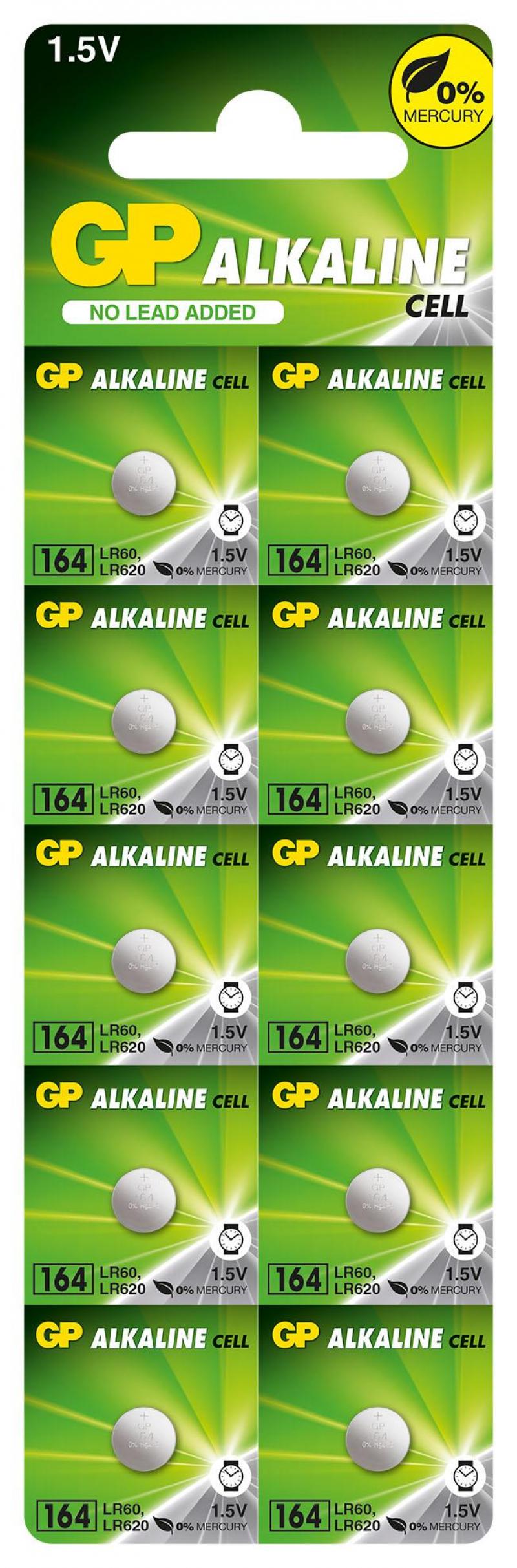 Бутонна алкална батерия GP164 LR-621- 10бр.-pack цена за 1 бр.- 1.55V AG1 GPна ниска цена с бърза доставка - BestPC.BG