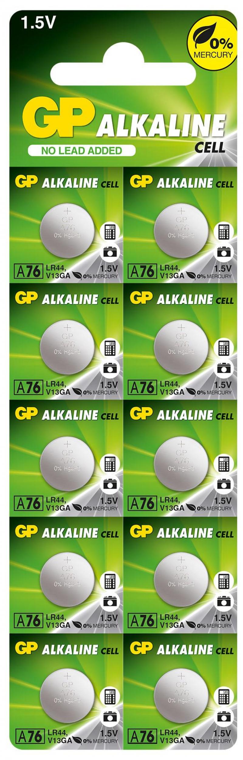 Бутонна алкална батерия GP BATTERIES, GPА76, LR44, 1.55V, Цена за 1 бр.на ниска цена с бърза доставка - BestPC.BG