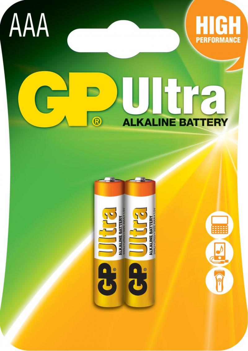 Алкална батерия GP ULTRA LR03 AAA -2 бр. в опаковка- блистер 1.5V GP,GP24AUна ниска цена с бърза доставка - BestPC.BG