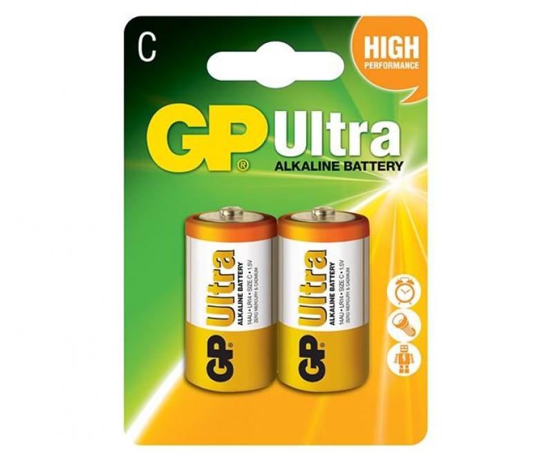 Алкална батерия GP ULTRA LR14 -2 бр. в опаковка- 1.5Vна ниска цена с бърза доставка - BestPC.BG