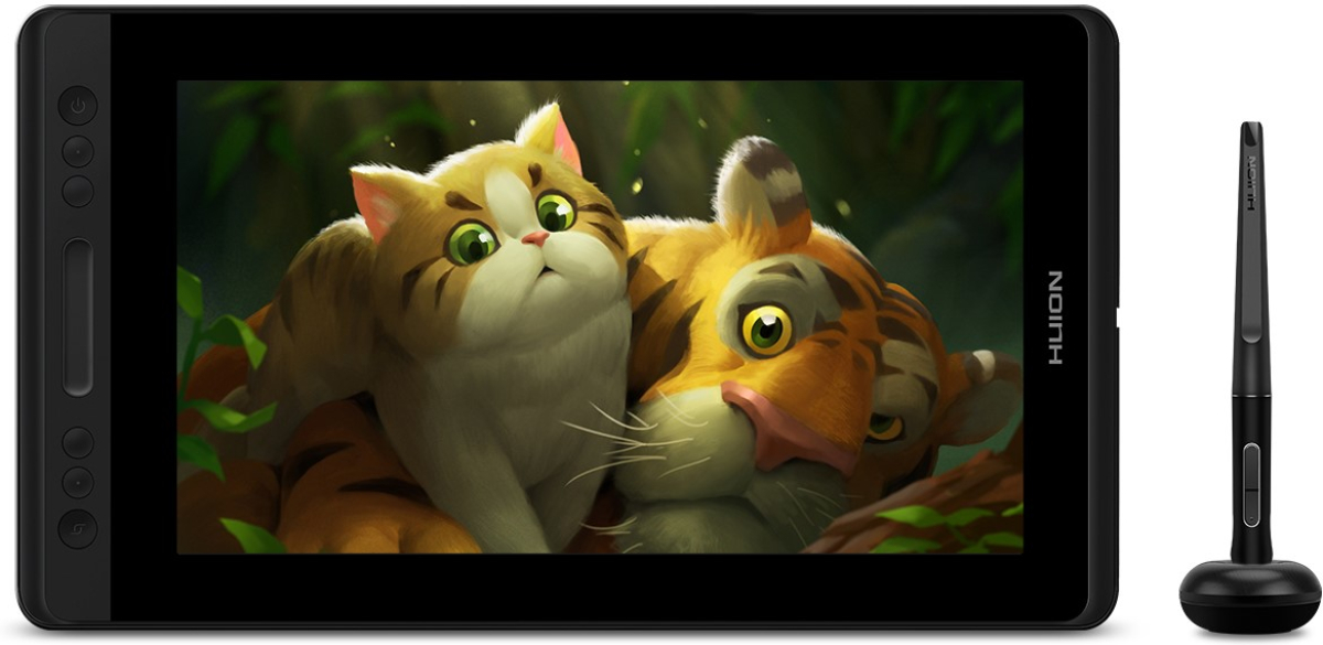 Графичен таблет HUION Kamvas Pro 13, IPS FHD, 5080 lpi, 220 cd/m2, USB Type-C, 4 бутона, Черенна ниска цена с бърза доставка - BestPC.BG