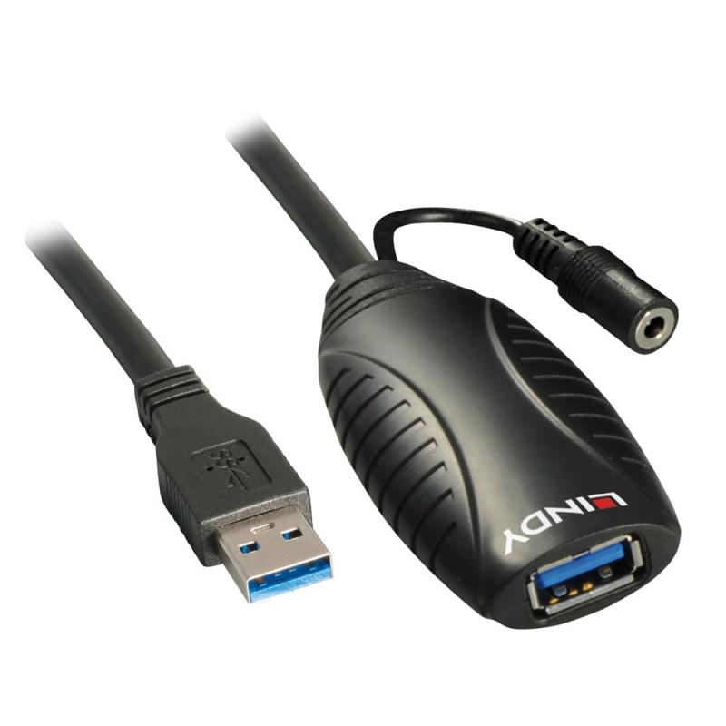 LINDY LNY-43099 :: USB 3.0 активен удължителен кабел, Type A M - Type A F, 15.0 мна ниска цена с бърза доставка - BestPC.BG