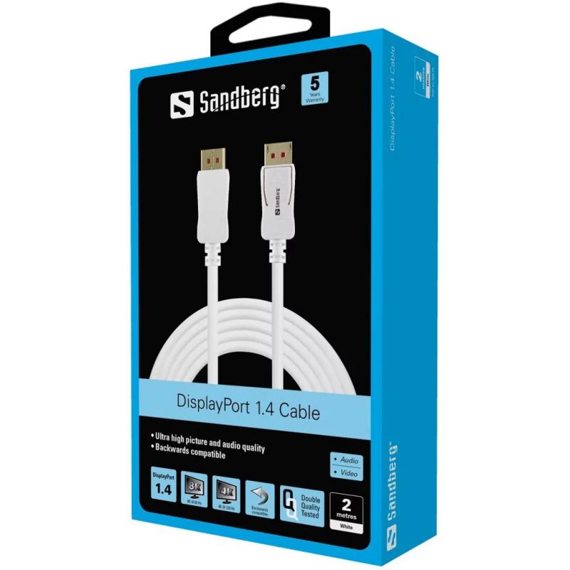 SANDBERG SNB-509-15 :: DisplayPort 1.4 кабел, 8K@60Hz, 2.0 мна ниска цена с бърза доставка - BestPC.BG