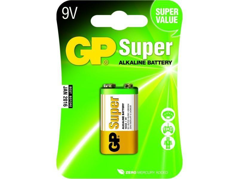 Алкална батерия GP SUPER 6LF22, 6LR61, 9V, 1 бр. блистер, 1604Aна ниска цена с бърза доставка - BestPC.BG