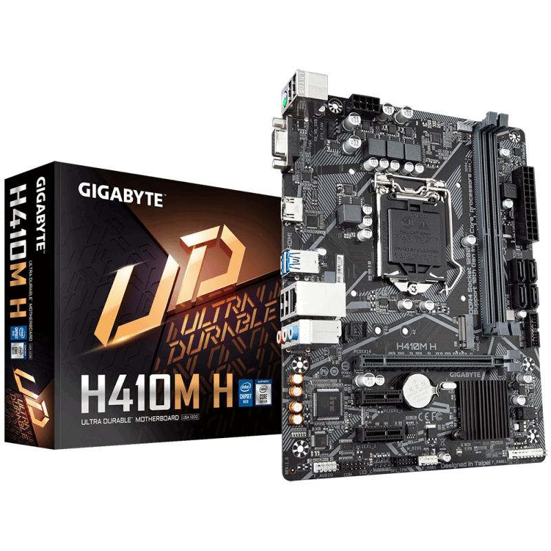 Дънна платка GIGABYTE H410M-H 1.0, Socket 1200 (400 Series), 2 x DDR4на ниска цена с бърза доставка - BestPC.BG