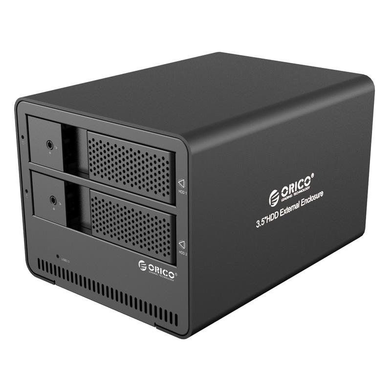 Кутия/Чекмедже за HDD Orico външна кутия за два диска Storage - Case - Dual Bay 3.5" Aluminium Black - 9528U3на ниска цена с бърза доставка - BestPC.BG