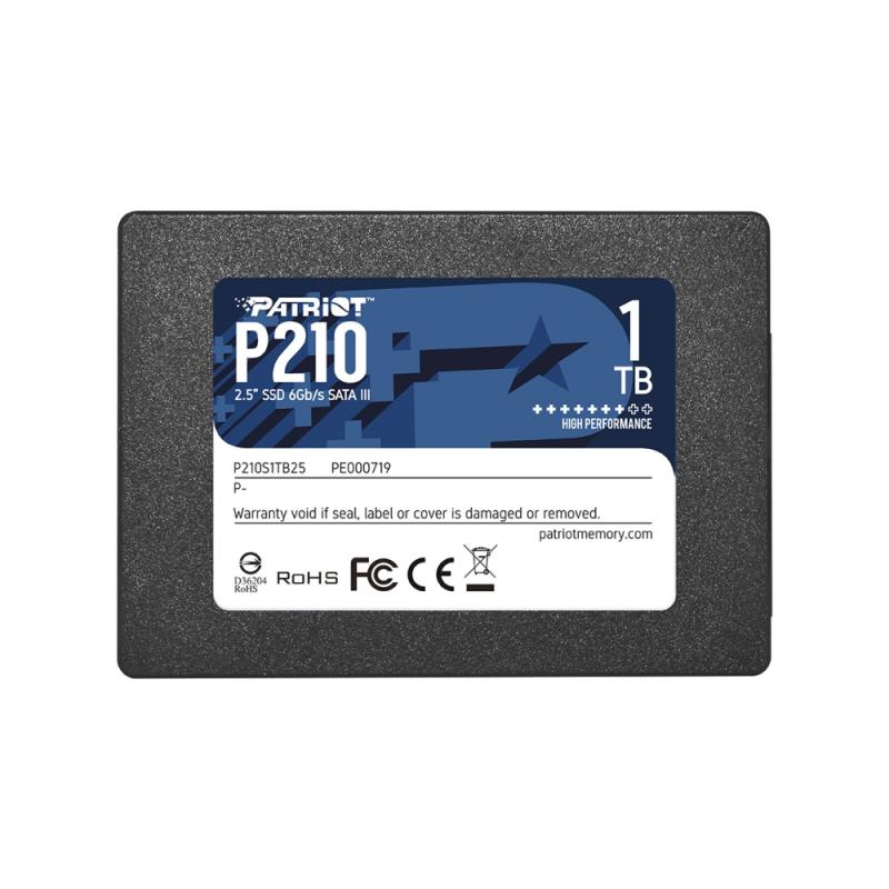 SSD Patriot P210, 1TB SSD, SATA III, 2.5", черен цвятна ниска цена с бърза доставка - BestPC.BG