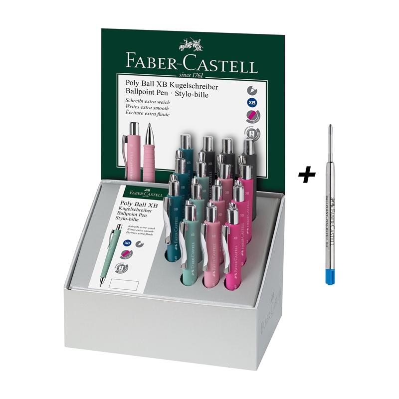 Faber-Castell Химикалка Poly Ball XB, автоматична, 15 броя, в комплект с 20 пълнителяна ниска цена с бърза доставка - BestPC.BG