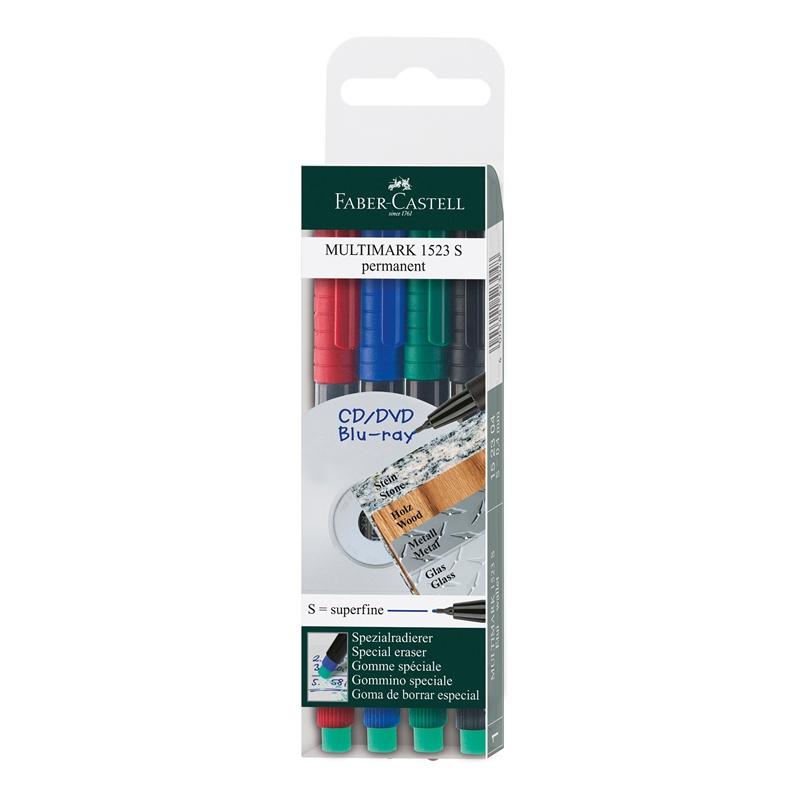 Faber-Castell Тънкописец 1523 OHP S, перманентен, 4 цвятана ниска цена с бърза доставка - BestPC.BG