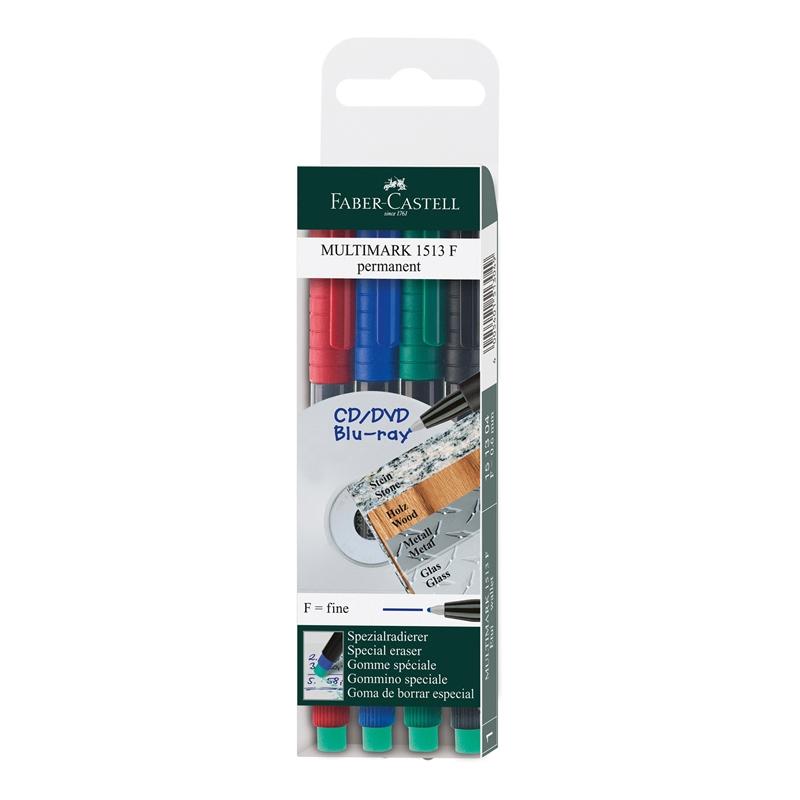 Faber-Castell Тънкописец 1513 OHP F, перманентен, 4 цвятана ниска цена с бърза доставка - BestPC.BG