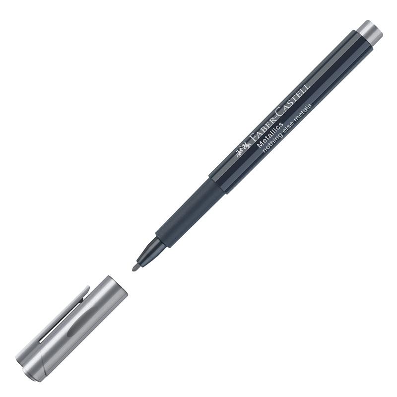 Faber-Castell Маркер, объл, 1.5 mm, металик, сребристна ниска цена с бърза доставка - BestPC.BG