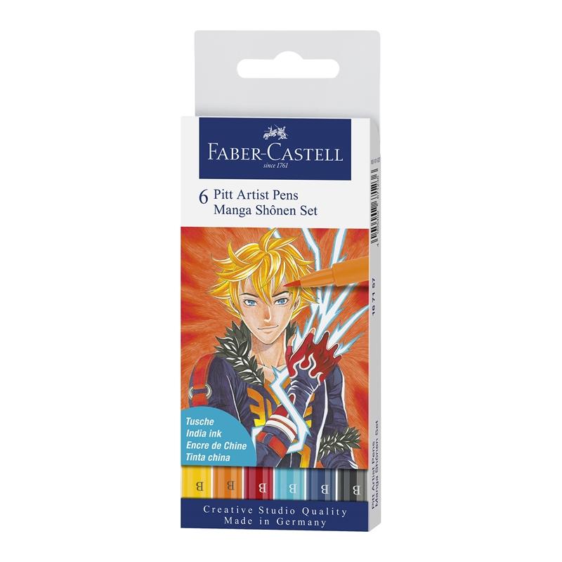 Faber-Castell Маркер Pitt Manga Shonen, 6 брояна ниска цена с бърза доставка - BestPC.BG
