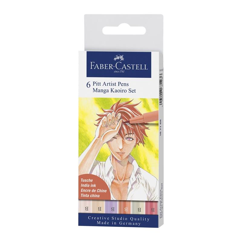 Faber-Castell Маркер Pitt Manga Kaoiro, 6 брояна ниска цена с бърза доставка - BestPC.BG