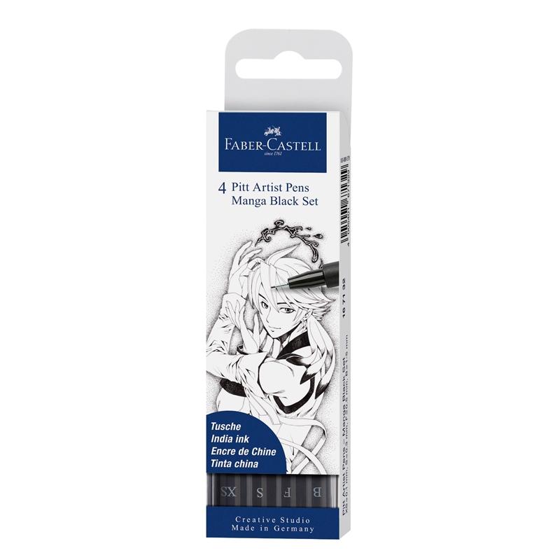 Faber-Castell Тънкописец Pitt Artist Pen, Drawing Manga, 4 броя (XS, F, S, B)на ниска цена с бърза доставка - BestPC.BG