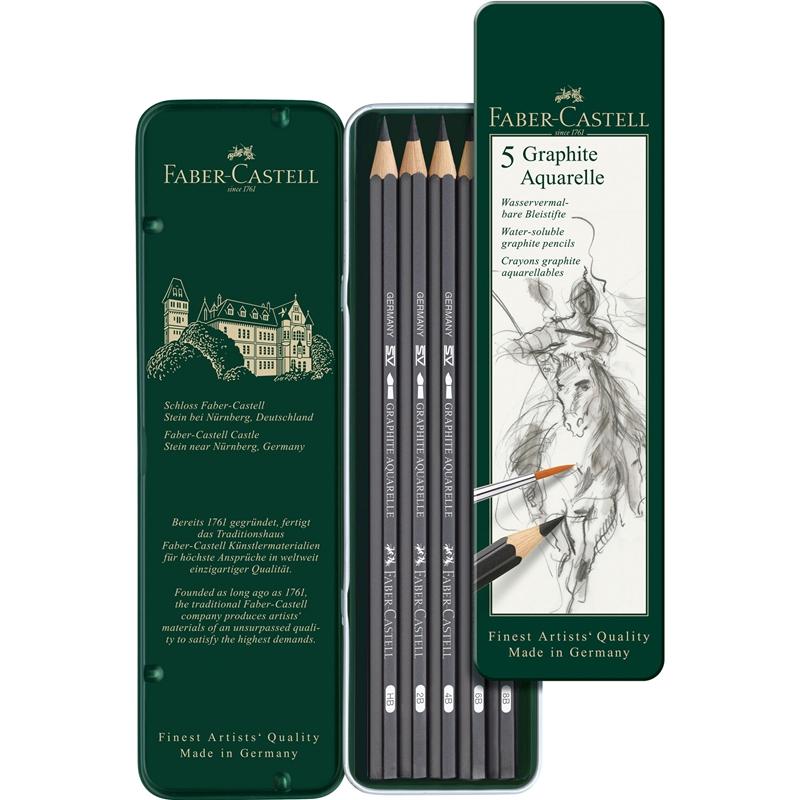 Faber-Castell Акварелни моливи Graphite Aquarelle, чернографитни, 5 брояна ниска цена с бърза доставка - BestPC.BG