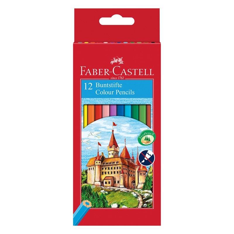 Faber-Castell Цветни моливи Замък, 12 цвятана ниска цена с бърза доставка - BestPC.BG