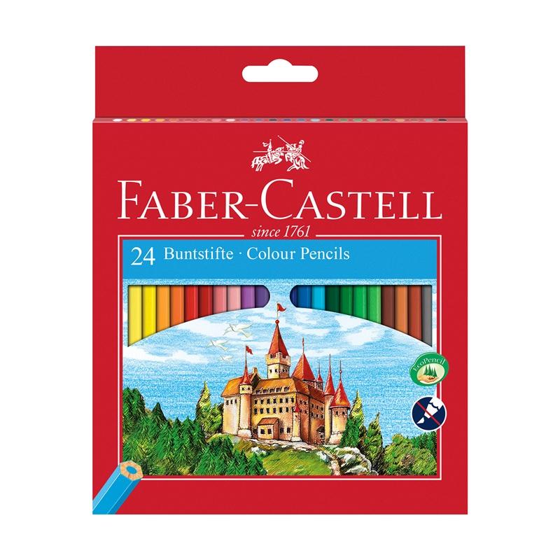 Faber-Castell Цветни моливи Замък, 24 цвятана ниска цена с бърза доставка - BestPC.BG