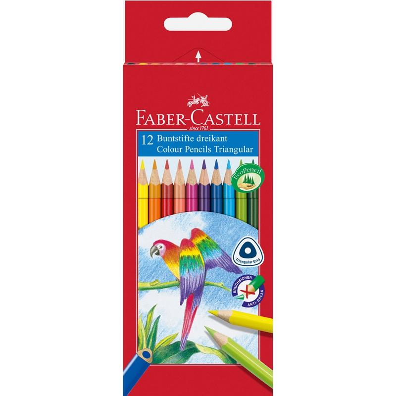 Faber-Castell Цветни моливи Triangular, 12 цвятана ниска цена с бърза доставка - BestPC.BG