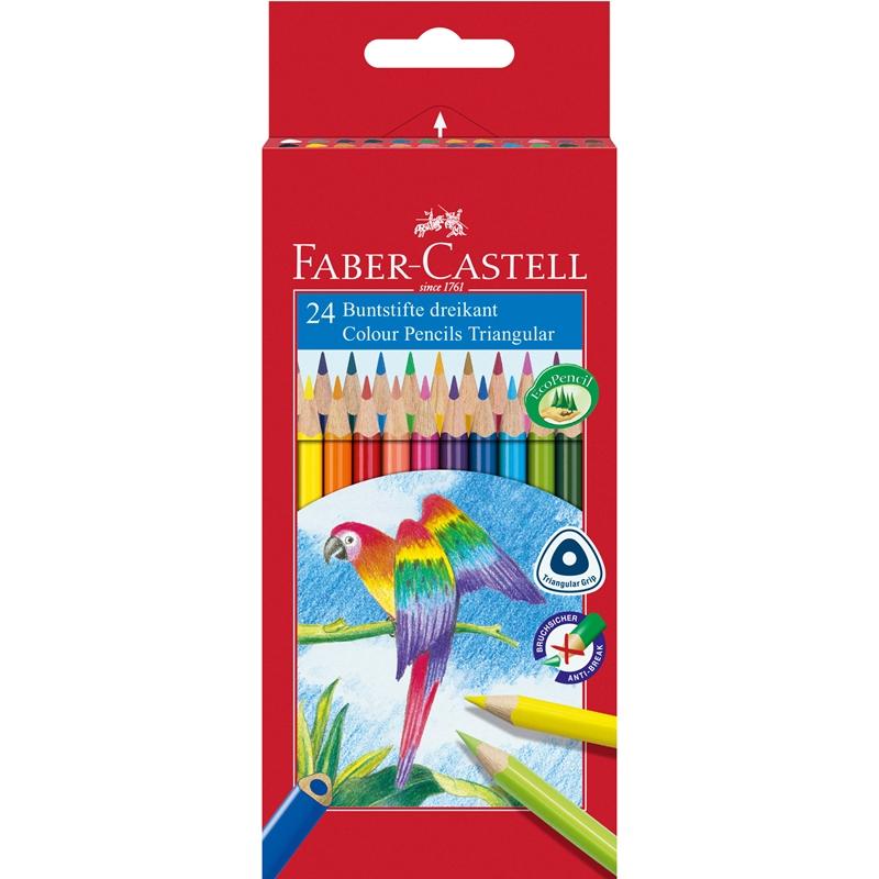 Faber-Castell Цветни моливи Triangular, 24 цвятана ниска цена с бърза доставка - BestPC.BG