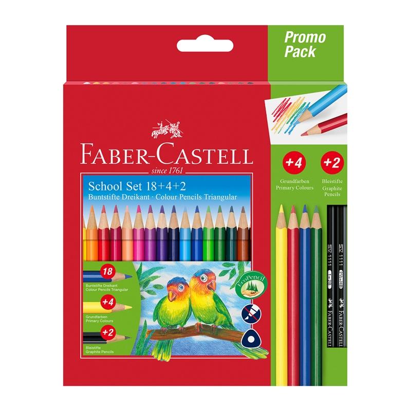 Faber-Castell Цветни моливи Triangular 18+4+2на ниска цена с бърза доставка - BestPC.BG
