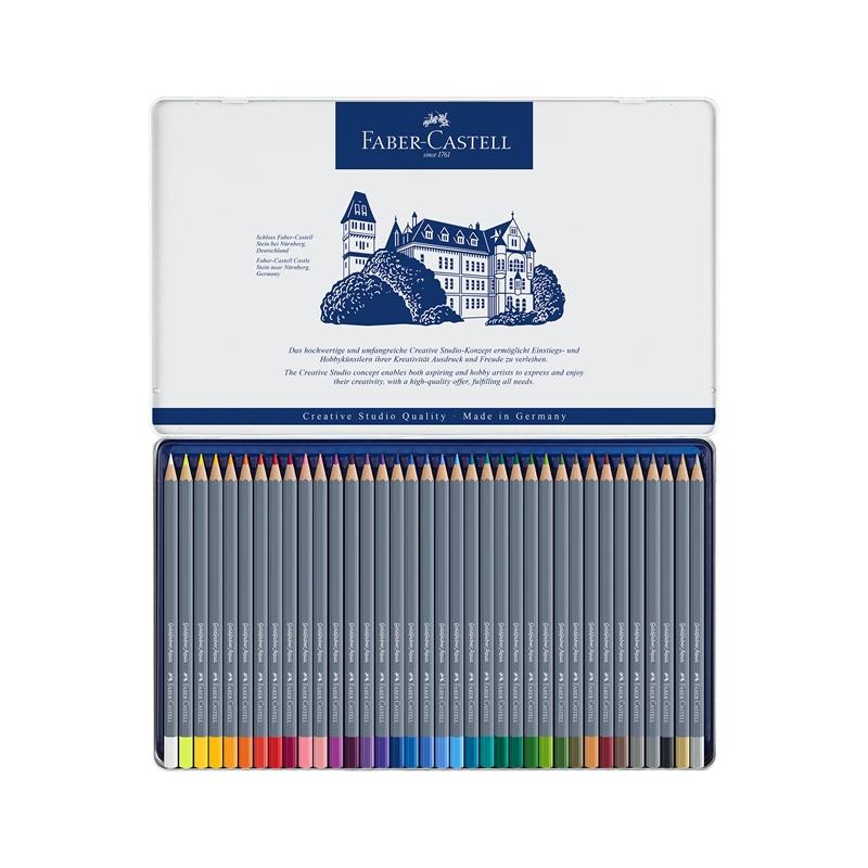 Faber-Castell Акварелни моливи Goldfaber Aqua, 36 цвята, в метална кутияна ниска цена с бърза доставка - BestPC.BG
