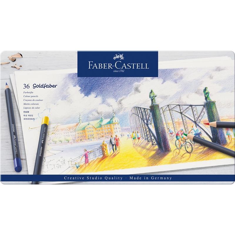 Faber-Castell Цветни моливи Goldfaber, 36 цвята, в метална кутияна ниска цена с бърза доставка - BestPC.BG