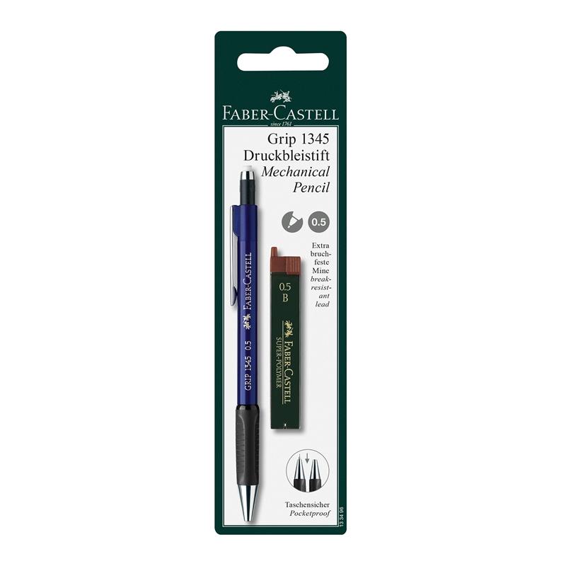 Faber-Castell Автоматичен молив Grip 1345, 0.5 mm, с включени 12 графитана ниска цена с бърза доставка - BestPC.BG